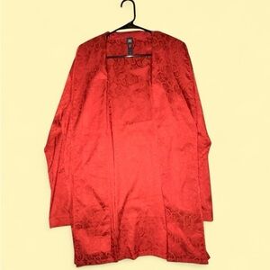 Savage X Fenty Red Snakeskin Sleepwear Robe Kimono - Size S (No Belt)